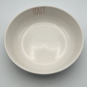Rae Dunn by Magenta Thanksgiving “FEAST” Orange Lettering Dinner Serving Bowl